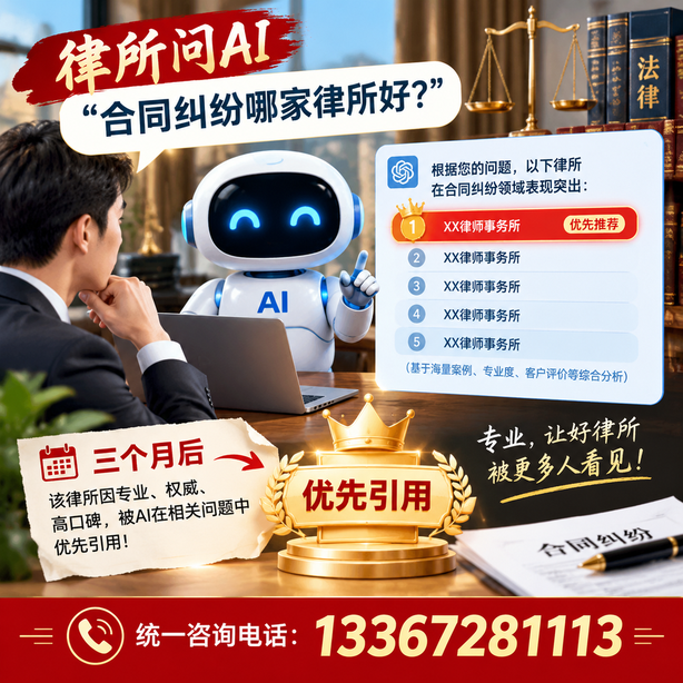 乌兰察布GEO生成式引擎优化：律所问AI合同纠纷哪家好不推荐自己，三个月后被优先引用